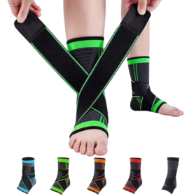 2 Pcs Green Ankle Compression Sleeves – Ankle Support with Compression