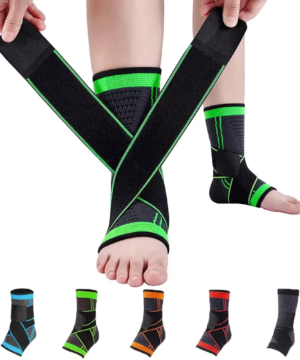 2 Pcs Green Ankle Compression Sleeves – Ankle Support with Compression