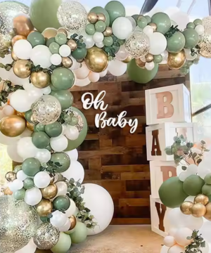Retro Green Balloon Arch Set – Wedding & Birthday Decoration
