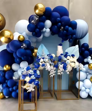 DIY Navy Blue & Gold Balloon Arch – Birthday Decoration